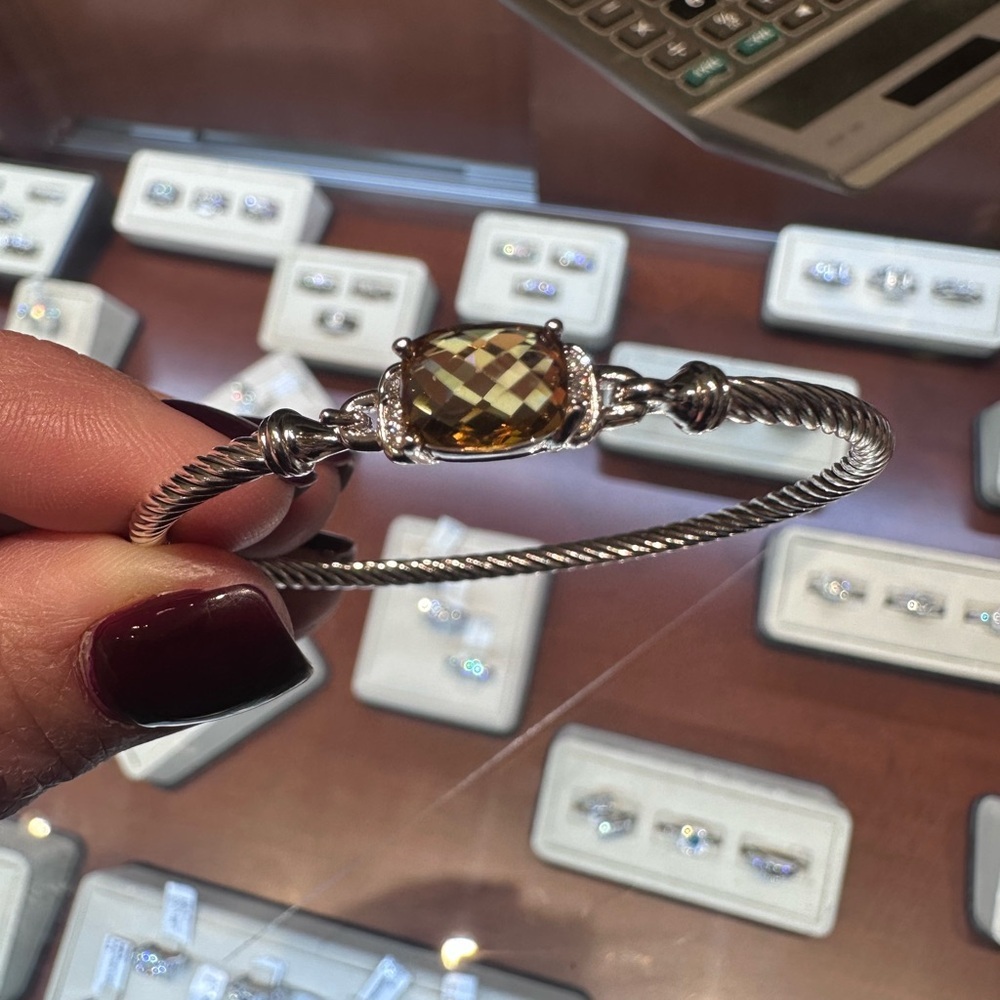 David Yurman Silver Bracelet with citrine and diamonds